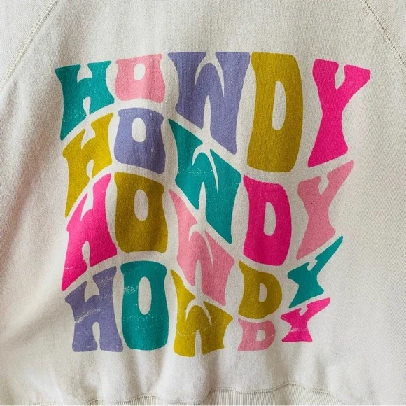 Originality 'Howdy' Pullover Sweatshirt Cream Sz XS - Picture 4 of 9